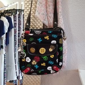 Kathy Van Zeeland crossbody black rainbow purse